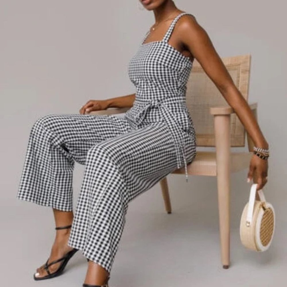 NWT Francesca’s Gingham Print Jumpsuit - Plus size 1X